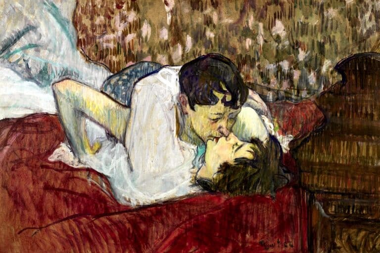 «В постели. Поцелуй» (Анри де Тулуз-Лотрек, 1892)