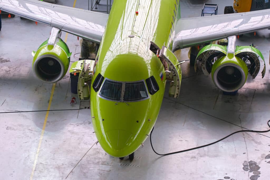 Самолет S7 Airlines на техобслуживании в ангаре S7 Technics в Новосибирске / ©S7 Airlines