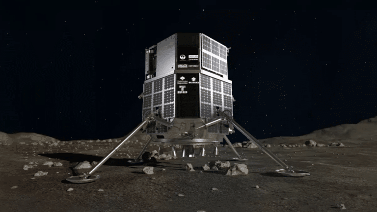 Посадочный модуль Hakuto-R на Луне, взгляд художника / ©ispace
