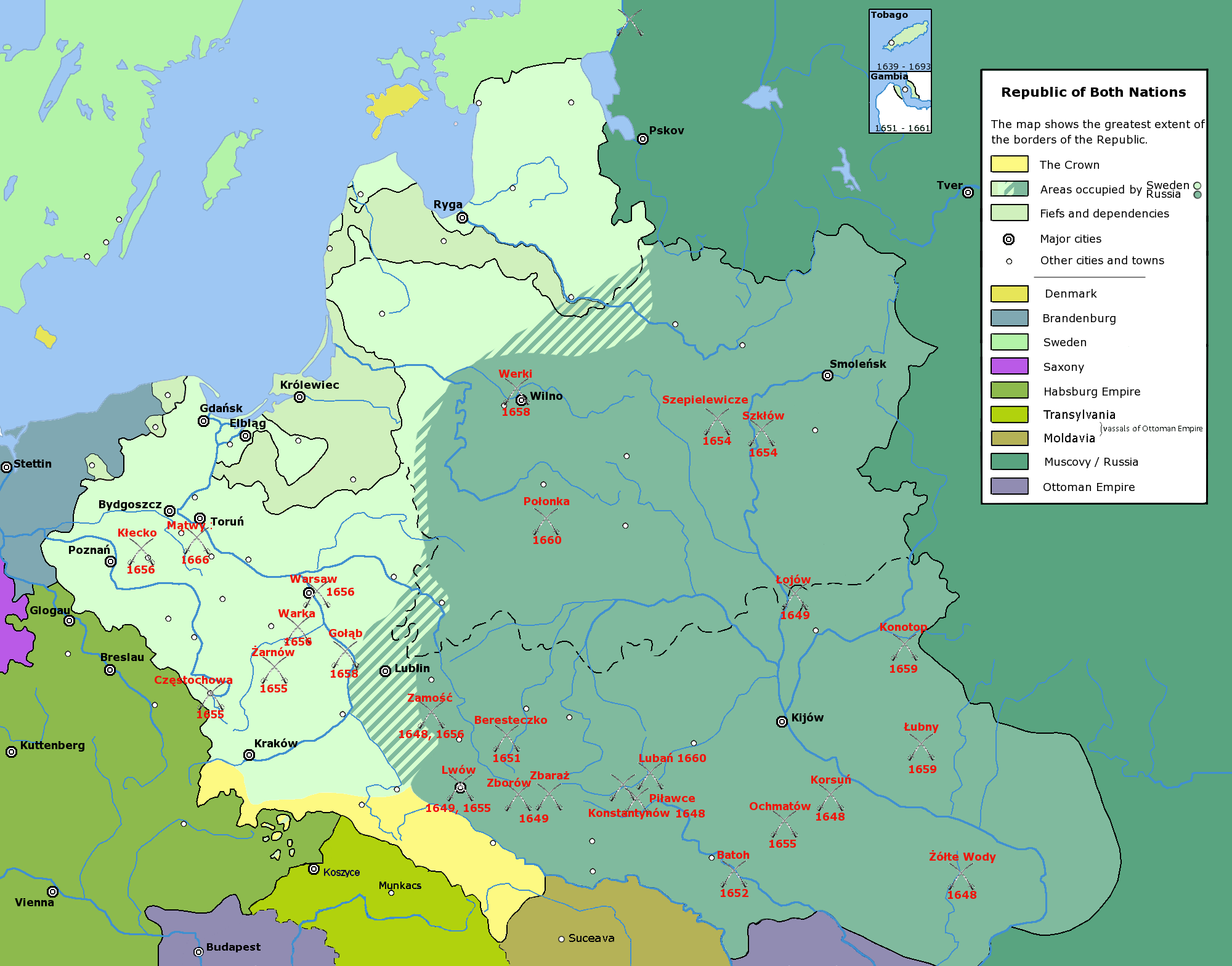 Русско шведская война 1656 1658 карта егэ