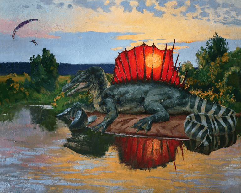 Загадочный спинозавр. Холст, масло, 2023 год / © Сергей Крупкин