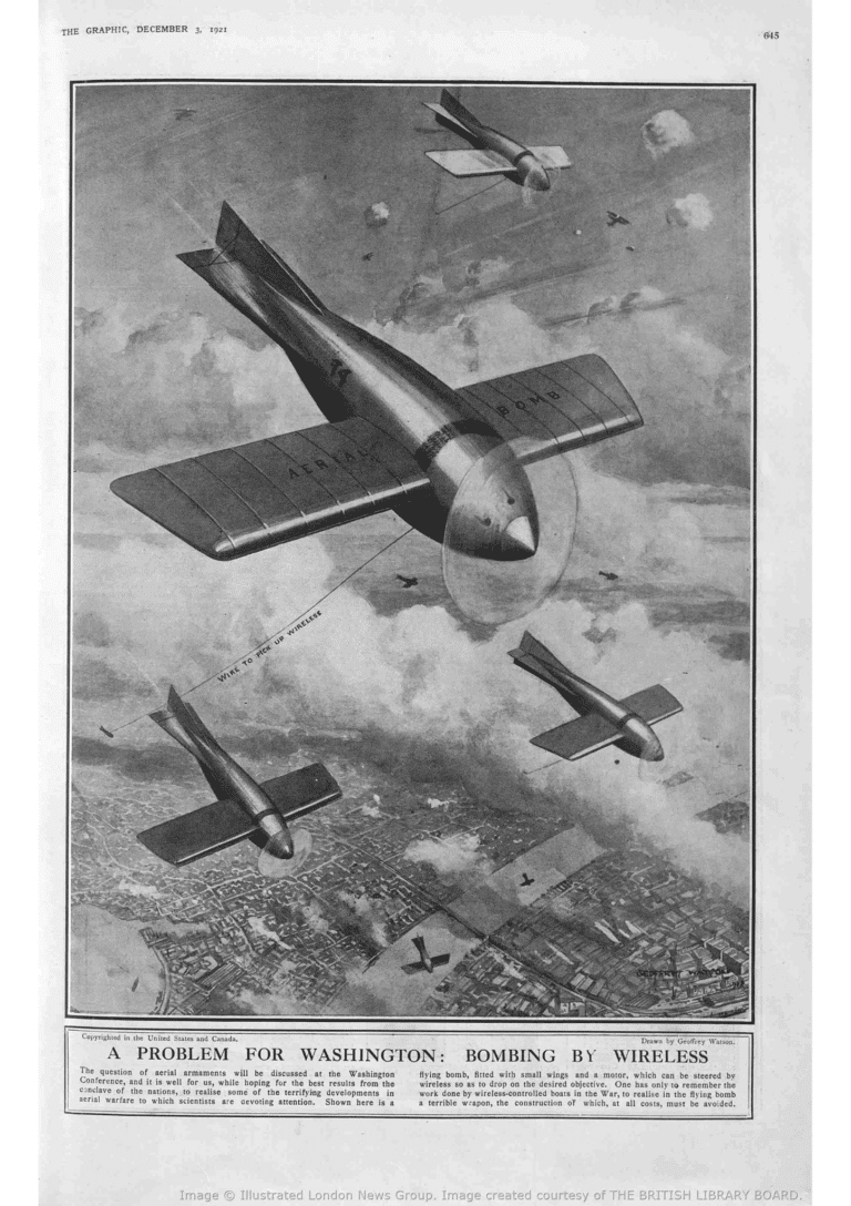 Номер газеты The Graphic за декабрь 1921 года с иллюстрацией беспилотников, начиненных взрывчаткой / © Illustrated London News Group
