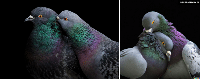 Реальная фотография, которая получила главный приз (слева), и сгенерированное изображение, созданное DALL-E, справа / © Liron Gertsman / DALL-E