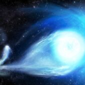 Гиперскоростная звезда, ускоренная сверхмассивной черной дырой: взгляд художника