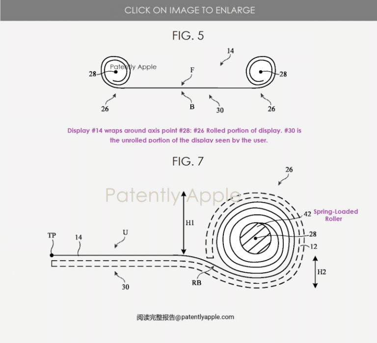 Патент Apple на сворачиваемый электронный дисплей для смартфона / © United States Patent Application Publication