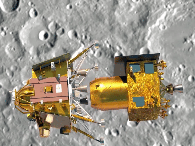 Концепт: двигательный модуль отделяется от лунного / © ISRO