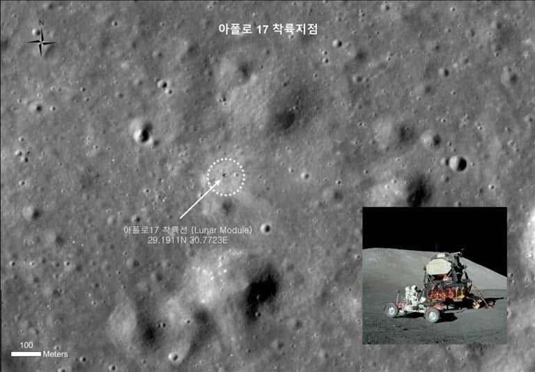 Снимок места прилунения модуля «Аполлон-17», сделанный 30 марта 2023 года / © KARI