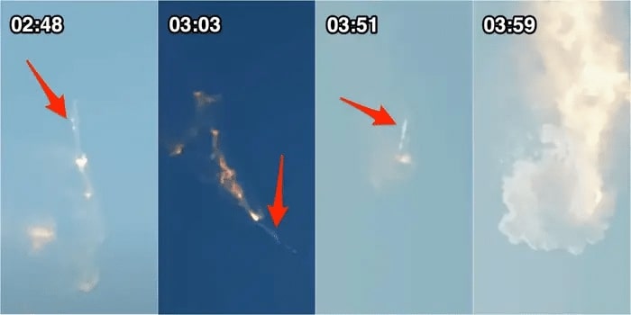 Уничтожение Starship во время первого испытательного полета / © SpaceX