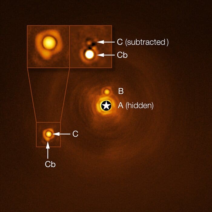 Экзопланета в системе HIP 81208 / © ESO / A. Chomez et al.