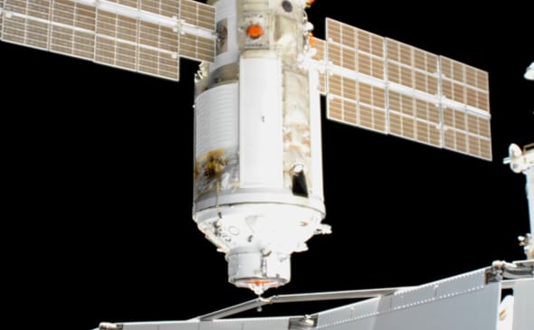 Стыковка российского модуля «Наука» с МКС в июле 2021 года / © NASA  