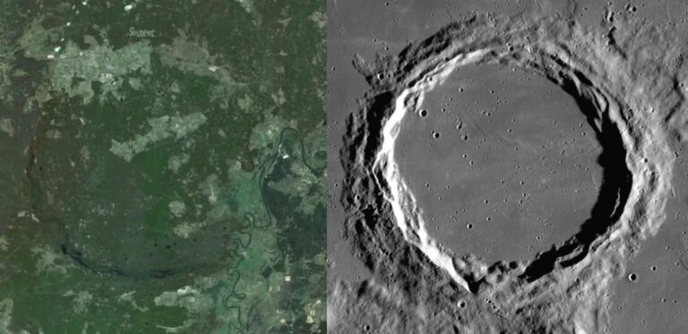 Яндекс карты и Снимок зонда Lunar Reconnaissance Orbiter (Википедия)