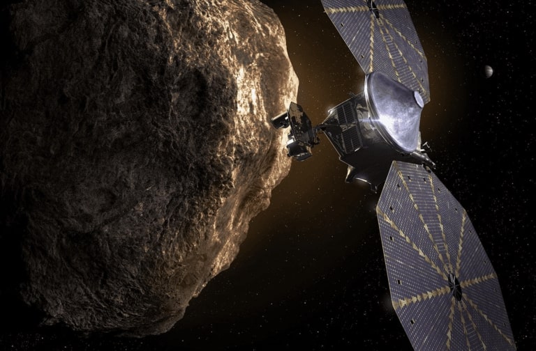 Зонд Lucy приближается к астероиду, взгляд художника / © NASA
