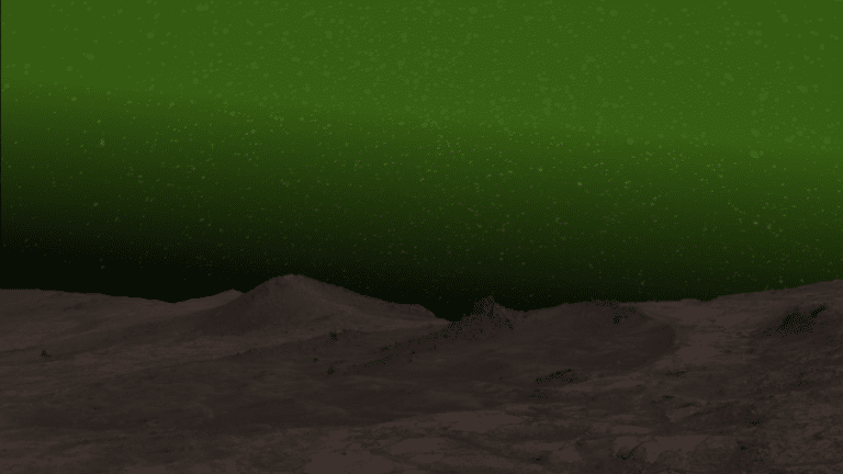 Зеленое свечение марсианской атмосферы, каким его могут наблюдать астронавты / © NASA
