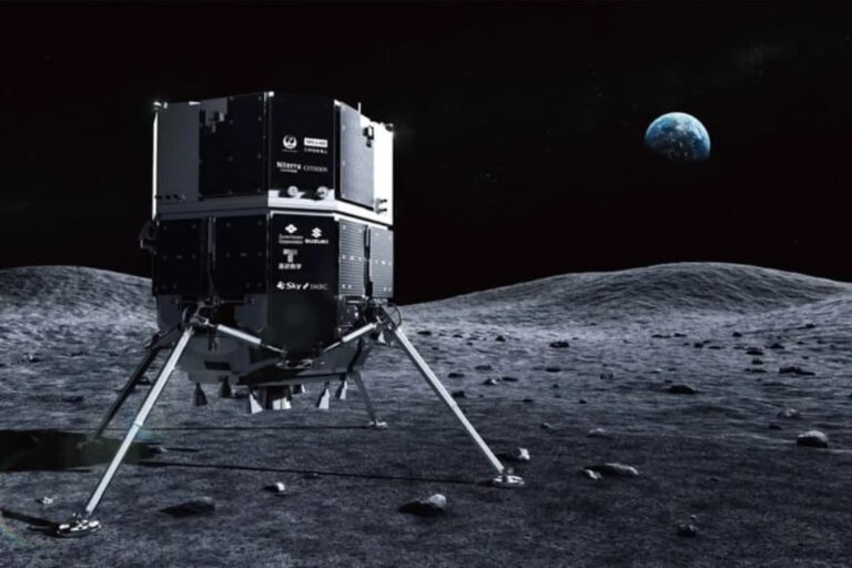 Посадочный модуль Hakuto-R на Луне, взгляд художника / © ispace
