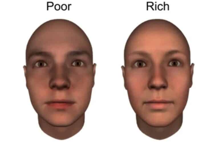   Лица бедняка и богача по данным исследователей  из Университета Глазго / © University of Glasgow