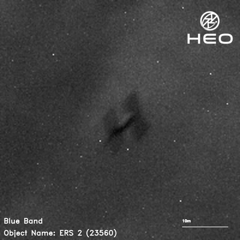 Спутник ERS-2, который очертаниями напоминает космический истребитель TIE Fighter из саги «Звездные войны» / © HEO Robotics