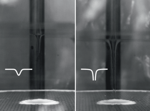 Виды сбоку двух различных конфигураций гигантского квантового вихря / © Nature