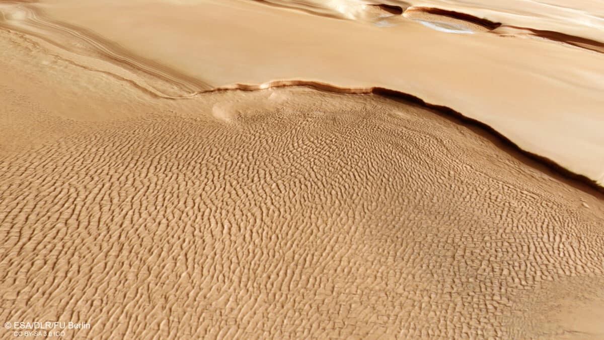 Визуализация  участка марсианской поверхности / © ESA / DLR / FU Berlin