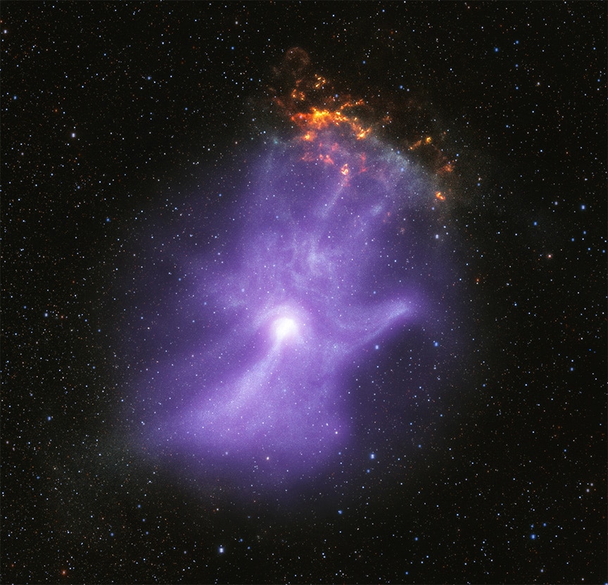    Пульсарная туманность MSH 15-52, которую называют «Рука Бога» / © NASA