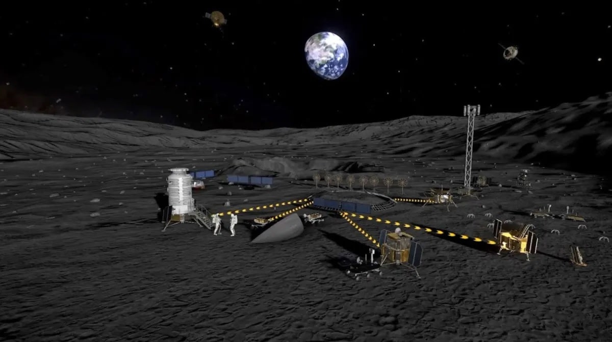 Рендер, изображающий будущую лунную базу / ©  CNSA / «Роскосмос»