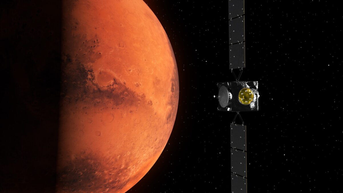 Пролет Марса аппаратом «Гера», фантазия художника / © ESA
