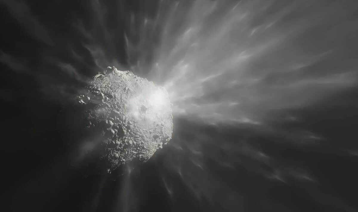 Столкновение зонда DART с астероидом Диморф, фантазия художника / © ESO