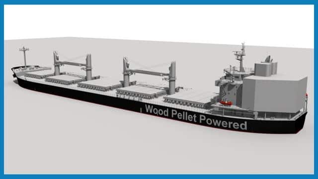 Концепт первого в мире корабля, работающего на древесных гранулах / © NYK Line