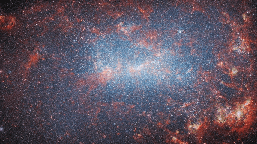 NGC 4449 / © ESA / Webb / NASA & CSA / A. Adamo (Stockholm University) and the FEAST JWST team