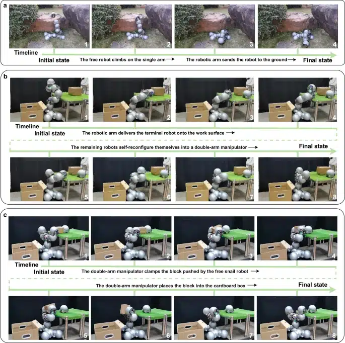 Роботы преодолевают препятствия, строя пандус из самих себя / © Nature Communications
