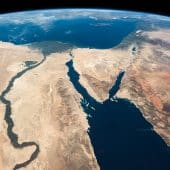 Северная Африка и Аравийский полуостров со спутника