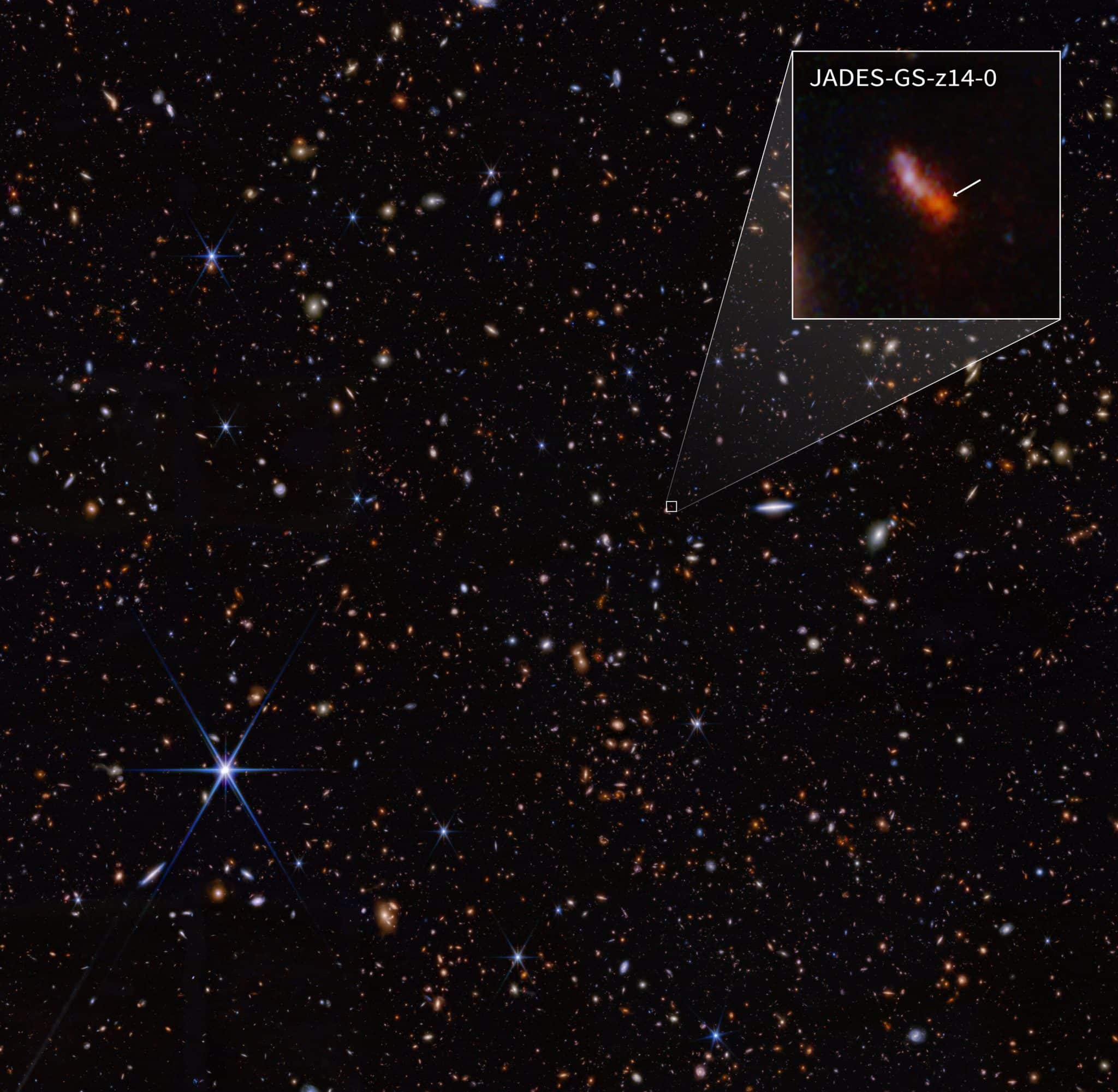 Снимок галактики JADES-GS-z14-0