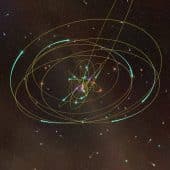 Иллюстрация траекторий так называемых S-звезд вблизи центра Млечного Пути