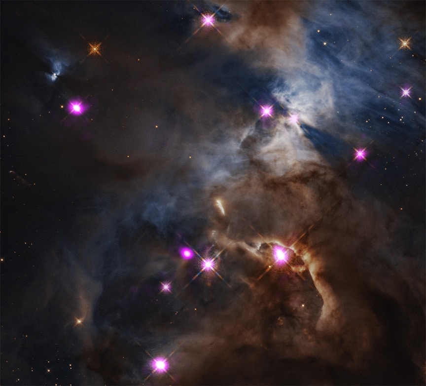 «Тень летучей мыши» или звезда HBC 672 в туманности Змеи / © NASA / SAO / CXC