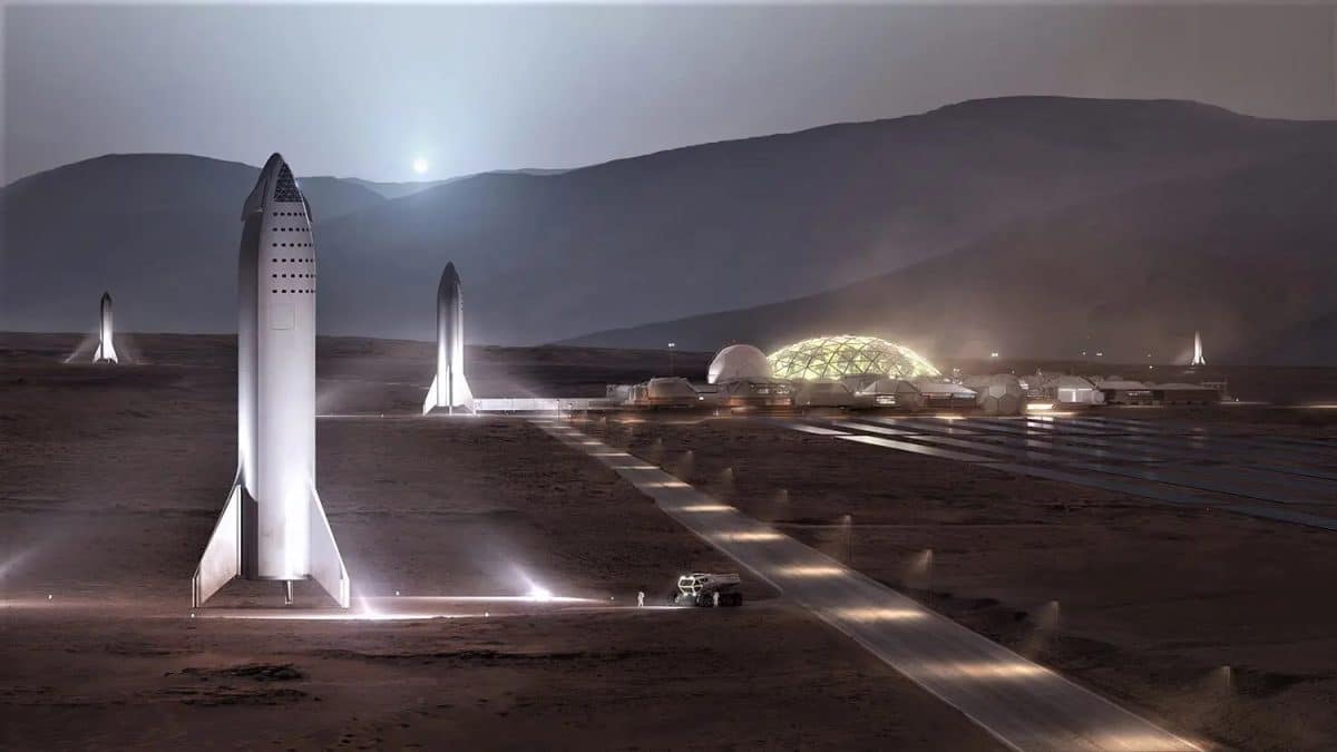Рендер марсианской базы SpaceX «Альфа» / © SpaceX