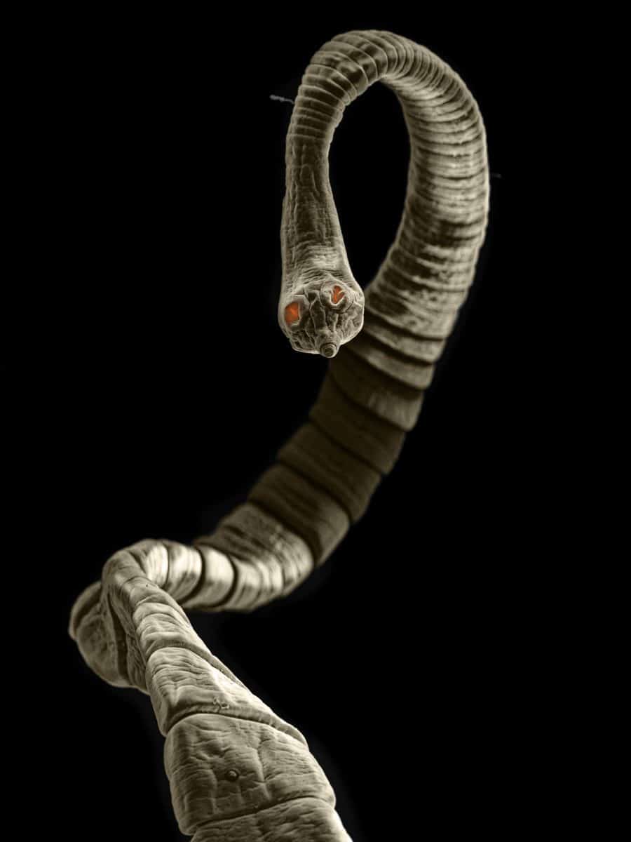 Ленточный червь Dipylidium caninum / © David Maitland