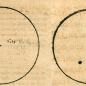 Первые в истории зарисовки солнечных пятен, сделанные в 1607 году Иоганном Кеплером с помощью камеры-обскура