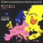 Инфографика: жители каких стран любят мясо, а каких — рыбу