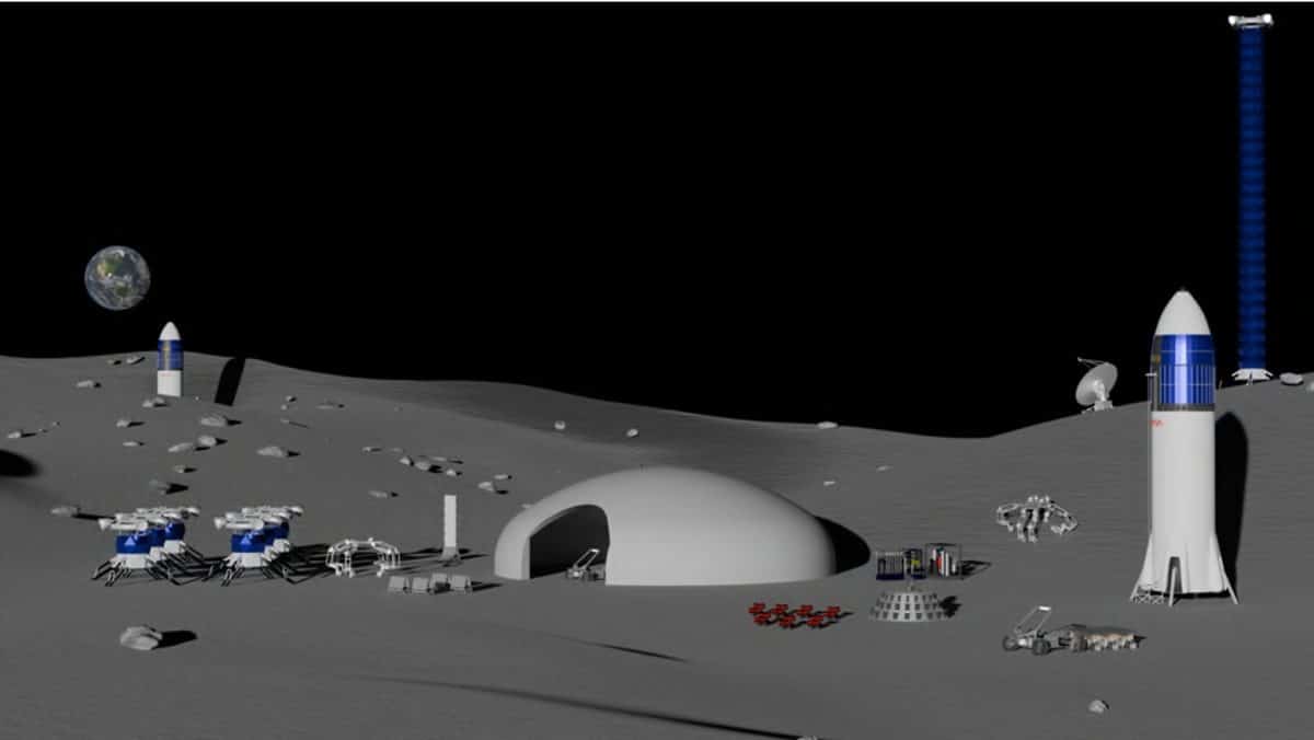 Центр инфраструктуры для лунной базы в представлении художника