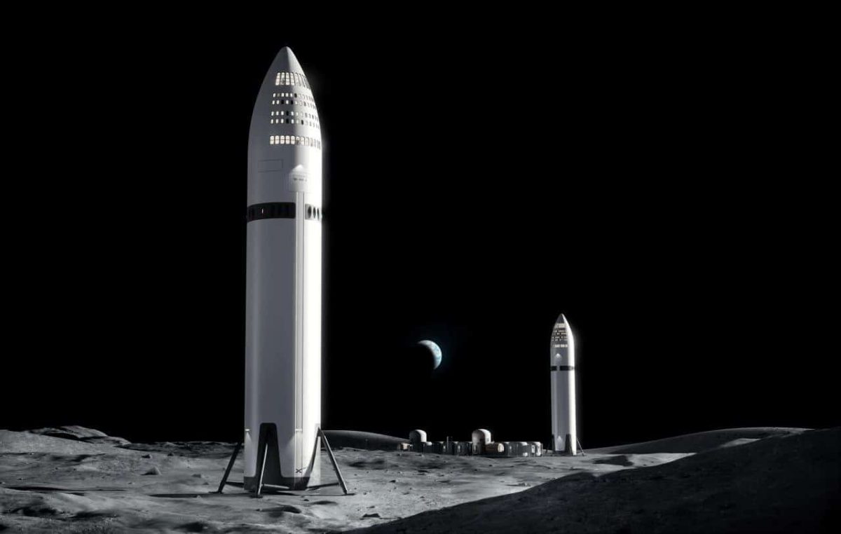 Starship HLS на Луне / © SpaceX