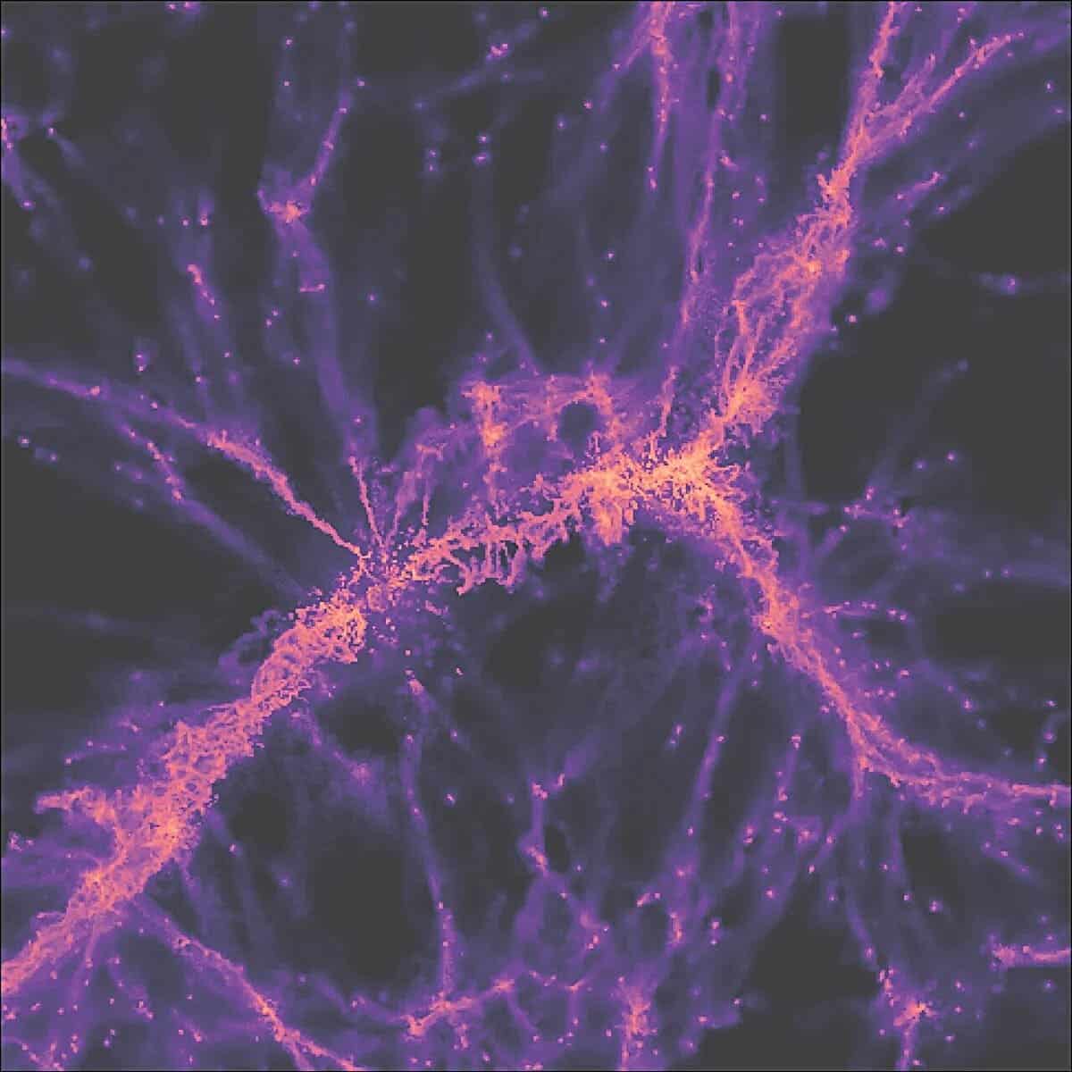 Изображение космической нити, соединяющей две галактики / © Davide Tornotti / University of Milano-Bicocca