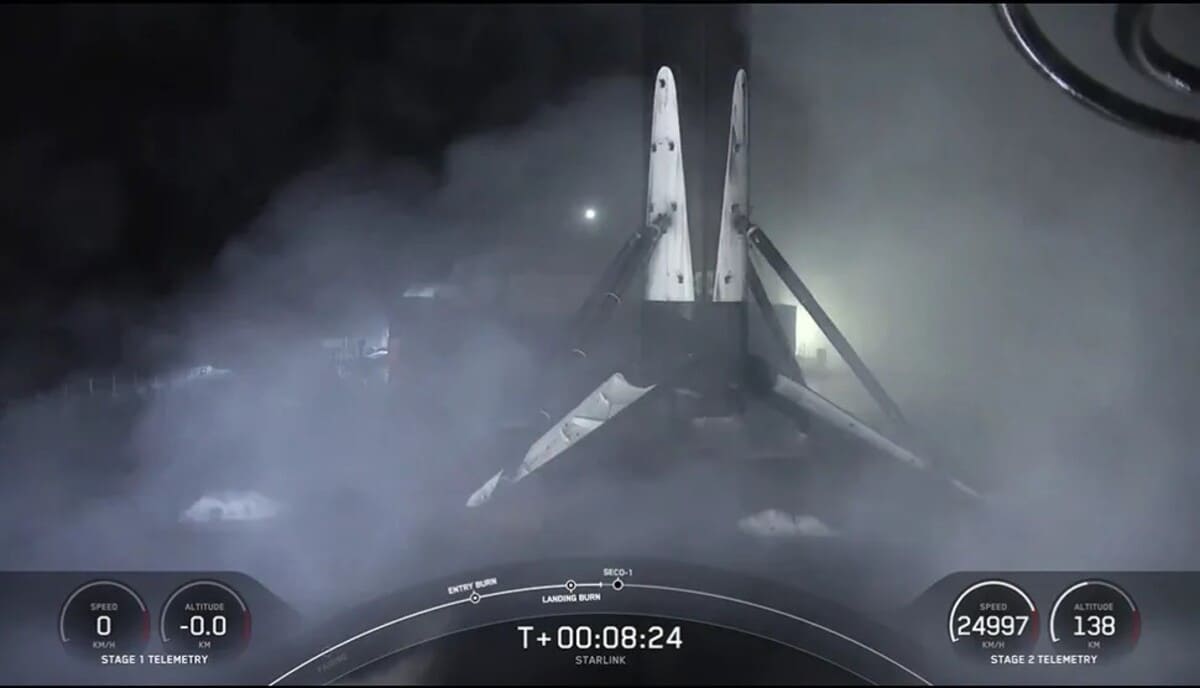 Первая ступень под обозначением B1086 села на беспилотном судне SpaceX / © SpaceX