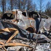Последствия лесного пожара в Северной Калифорнии