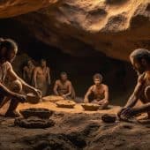 Выживание Homo sapiens при сдвиге магнитных полюсов связали с древним кремом и теплой одеждой  – иллюстрация к материалу на Naked Science