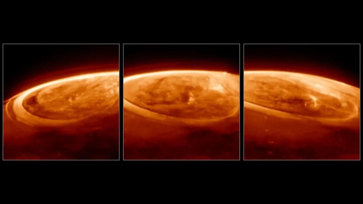 Полярные сияния Юпитера / © NASA, ESA, CSA, Jonathan Nichols (University of Leicester), Mahdi Zamani (ESA / Webb)