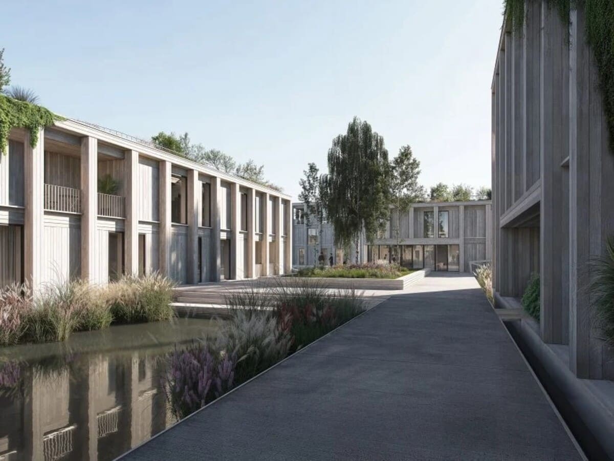 Рендер крупнейшего плавучего жилого комплекса в Европе Spoorweghaven / © Slim Studio  