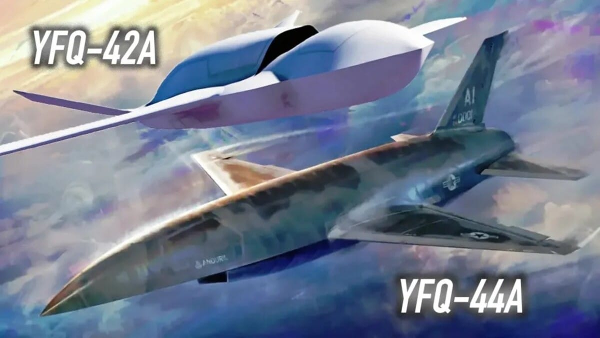 Изображение беспилотных истребителей YF-42A компании General Atomics и YFQ-44A компании Anduril / © General Atomics / Anduril