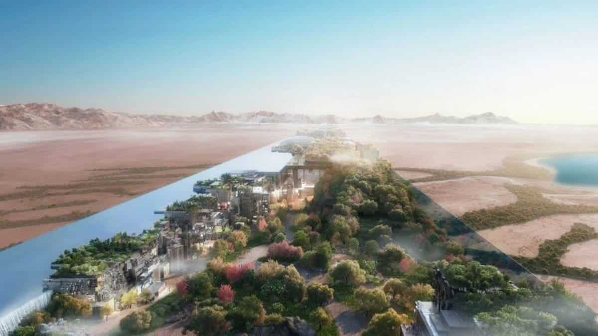 Рендер горизонтального небоскреба «Зеркальная линия» / © NEOM