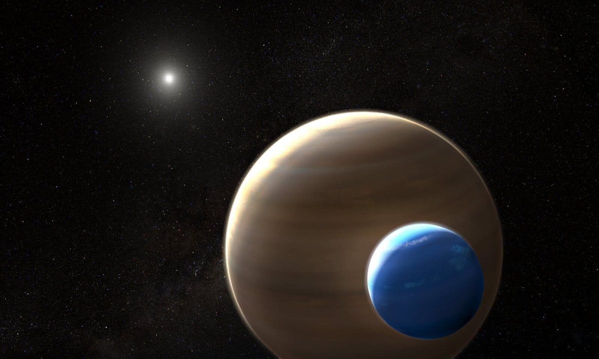 Гипотетический спутник экзопланеты Kepler-1625b-i в представлении художника