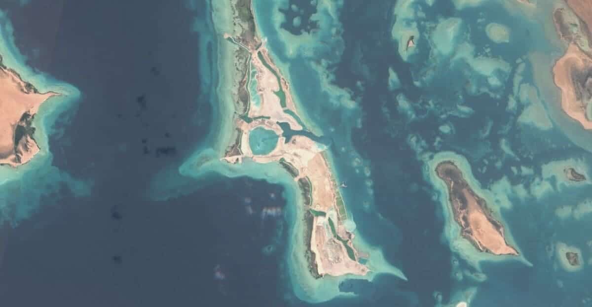 Остров проекта Laheq в апреле 2025 года / © Copernicus