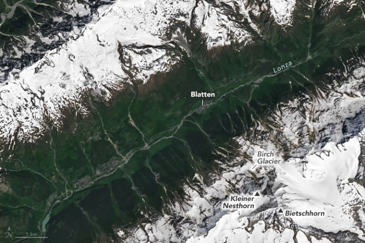 Деревня Блаттен и ее окрестности 19 июня 2024 года / © NASA Earth Observatory